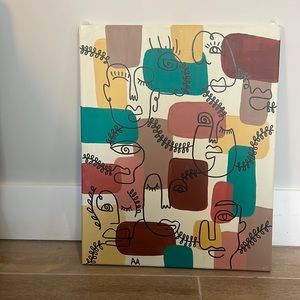 Hand painted face abstract on canvas - painted by me
